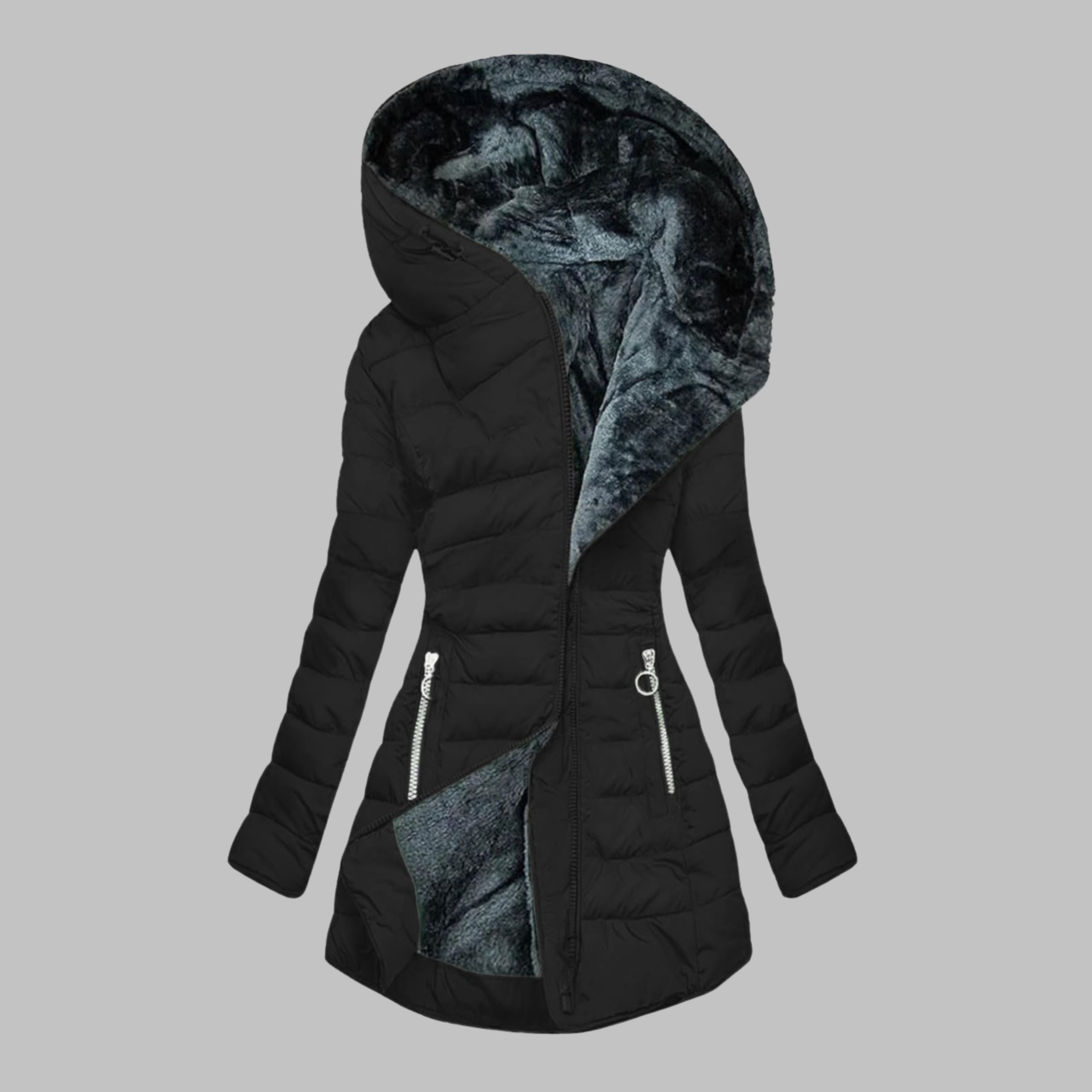 YENGE™ - Lezser, karcsúsított, kapucnis, hosszú ujjú dzseki