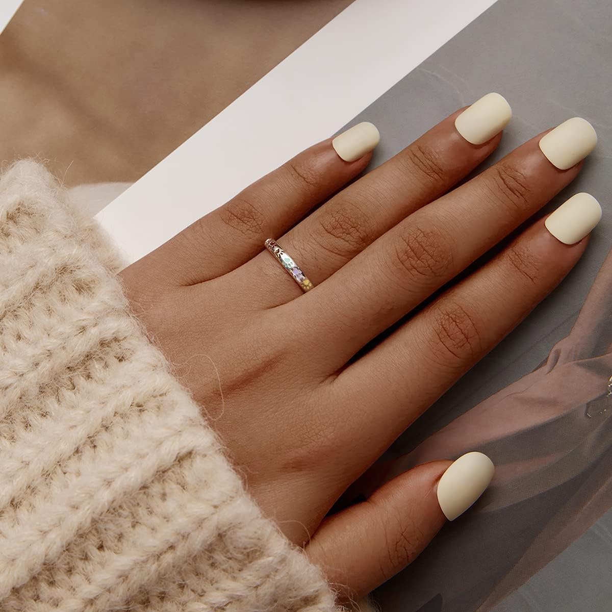 Sterling ezüst gyűrű mancsnyom mintával