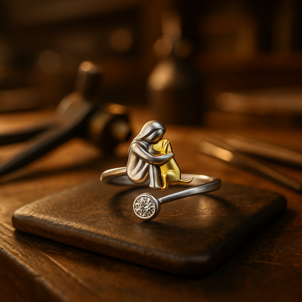 Ezüst kutyagyűrű cirkónia kövekkel