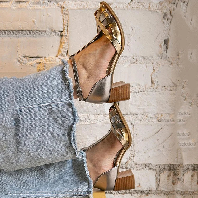 Nikita™ | Elegáns arany magassarkú cipő 