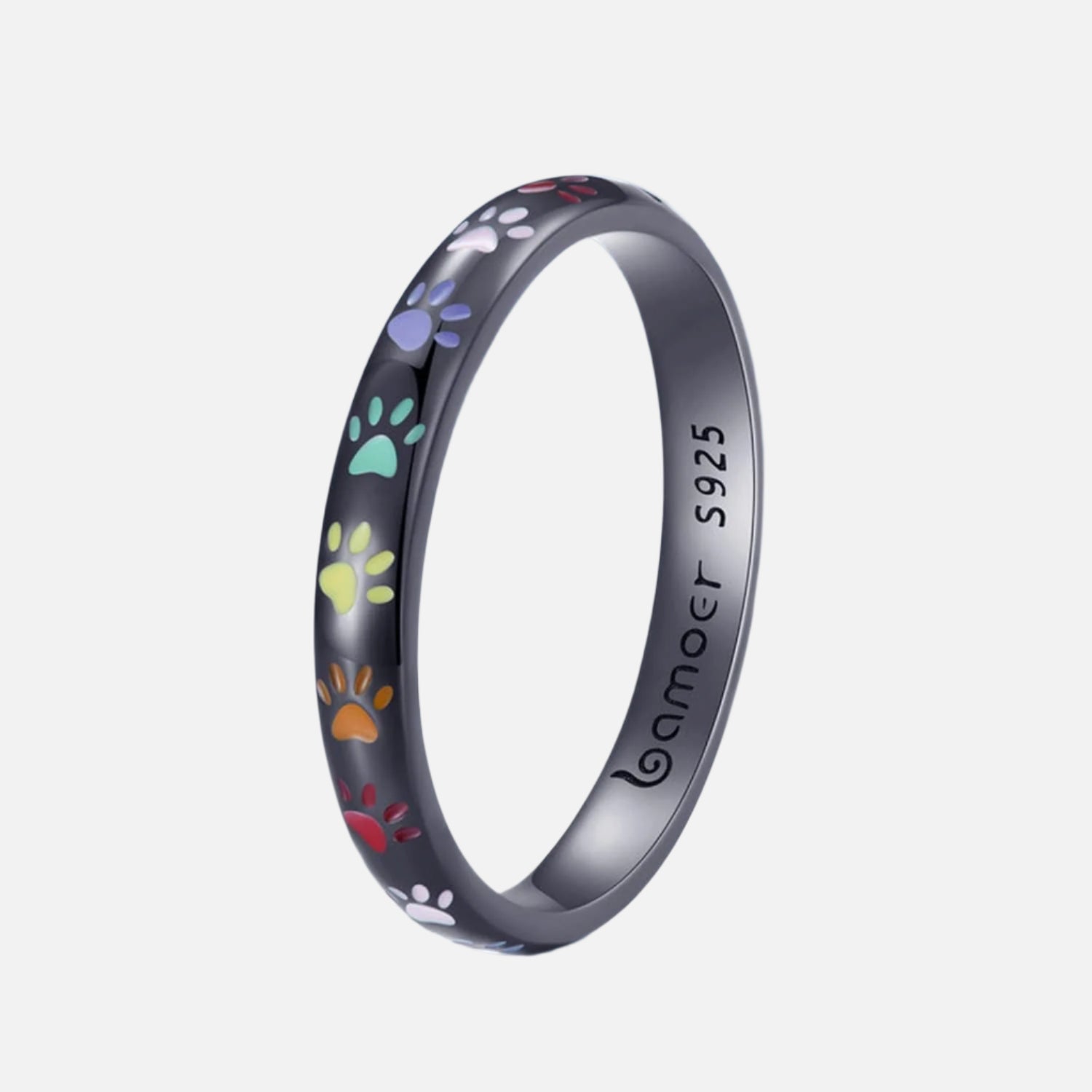 Sterling ezüst gyűrű mancsnyom mintával